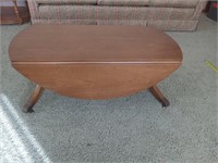 Collapsible drop leaf coffee table, 16 in high,