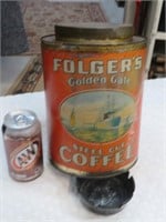 Vintage Folgers Coffee Tin w/ Lid 5#