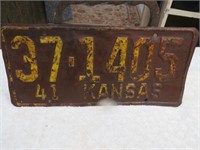 1941 Kansas License Plate