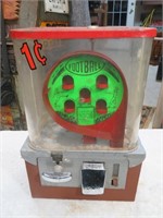 Vintage 1c Football Gumball Machine, No Key