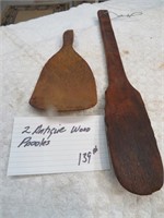 2 Vintage Wooden Paddles