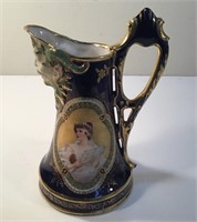 ROYAL VIENNA PORTRAIT PORCELAIN VASE DEVIL SPOUT