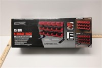 Tool Shop 15 Bin Storage Rack - New