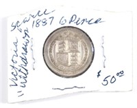 1887 Six Pence. High Grade