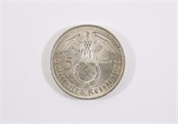 1938 5Mark Silver Coin WW2