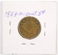 1883 "V" Nickel Fake Gold Coin