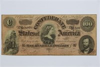 1864 Richmond $100 Confederate Obsolete Note