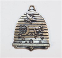 Odd Fellows Sterling Silver Beehive Pendant