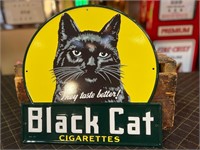 16 x 16 Metal Embossed Black Cat Sign