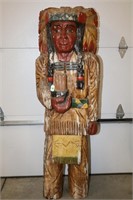 61 INCH WOOD CIGAR STORE INDIAN - BASE AS BEEN