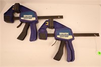 LOT OF 2 12" IRWIN QUICK GRIP CLAMPS