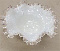 Fenton silver crest bowl approx 8 inches tall