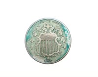 1867 Shield Nickel, No Ray