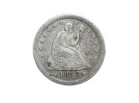 1853 Seated Liberty Quarter. Arrows & Rays