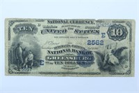 Series 1882 $10.00 National Currency, Date Back
