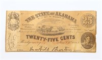 Civil War 1863 Confederate 25 Cent. Currency