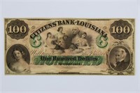 Citizens Bank of Louisiana. $100.00