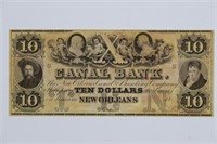 1800's $10 Canal Bank New Orleans UNC Note