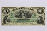 1872 $10 State of South Carolina Obsolete Note