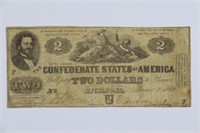 1862 $2 Confederate States Richmond CSA Note