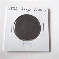 1832 Large One Cent Coin