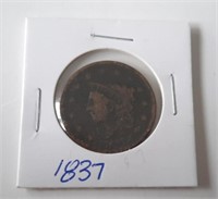 1837 Large One Cent Coin