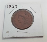 1837 Large One Cent Coin
