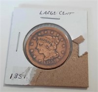 1851 Large One Cent Coin