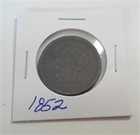 1852 Large One Cent Coin
