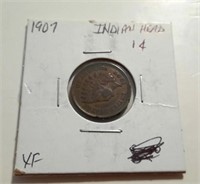 1907 Indian Head One Cent Coin