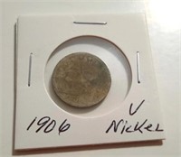 1906 "V" Nickel