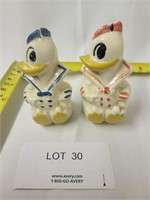 Vintage Donald and Daisy Duck Salt& Pepper Shakers