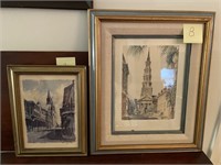 PAIR OF LANDSCAPE FRAMED WATERCOLORS