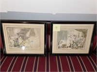 PAIR OF 2 FRENCH STYLE PRINTS