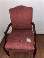 RED FABRIC ARM CHAIR