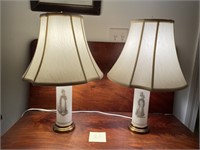 PAIR OF LAMPS WITH LADIES ON THEM