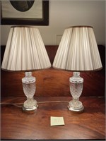 PAIR OF GLASS CRYSTAL LAMPS