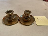 TRENCH SHELL ART BRASS CANDLE HOLDERS