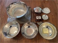 SILVER PLATE PUNCH BOWL & GOEHAM AND OTHER BOWLS