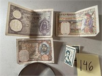 LOT OF FOREIGN MONEY FRANCS