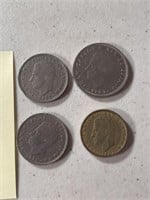 LOT OF FOREIGN COINS SPANISH  25 PESETAS,