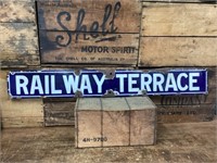 Orignal "Railway Terrace" Enamel Sign
