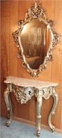HALL TABLE AND MIRROR