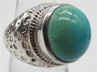 .925 STERLING SILVER AMAZONITE RING SIZE 7