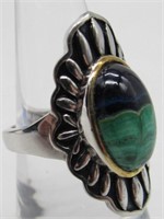 .925 STERLING SILVER CHRYSOCOLLA RING SIZE 7