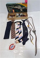 Vintage Bolo Clip on Bow Ties in Old Model Box
