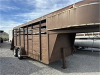 Gooseneck Cattle Trailer, 6ft x 16ft, Hard Top
