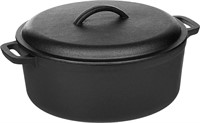 Cast Iron Dutch Oven Pot w/ Lid & Handles, 5-Quart