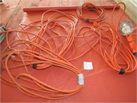 4 EXTENSION CORDS, TROUBLE LIGHT CORD