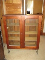 Oak (2) Door China Cabinet with Hair Pin Legs